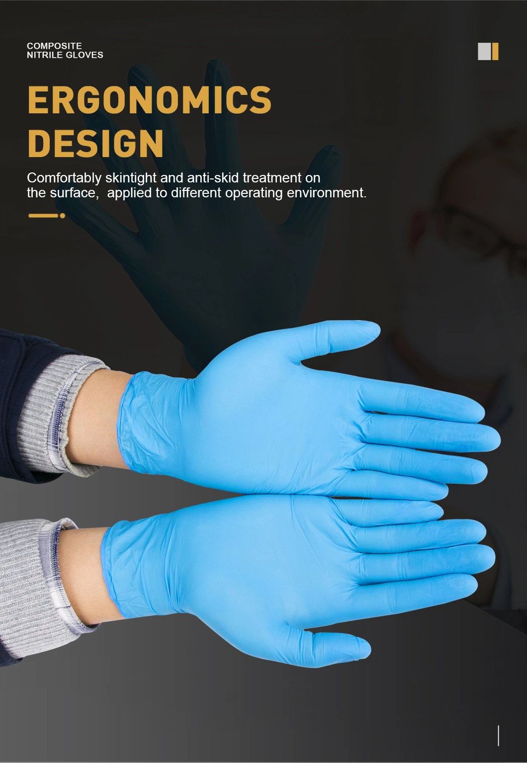 Free Nitrile Black Gloves Anti Acid Gloves Latex for Personal Use Safety Gloves